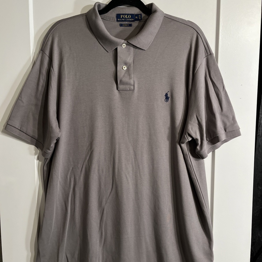 Polo Ralph Lauren Men's Gray Polo Shirt Custom Fit XL